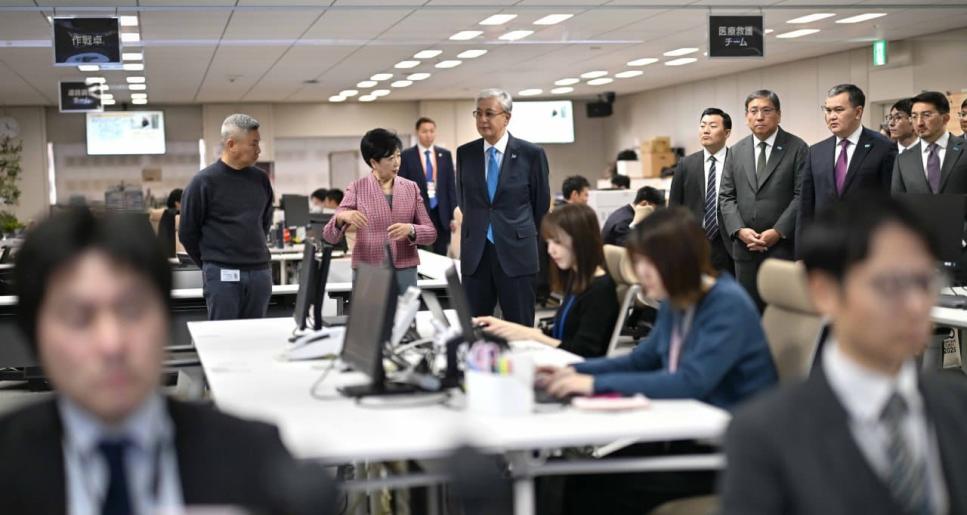 Президент Токионың Төтенше жағдайлар жөніндегі ахуалдық орталығын аралап көрді